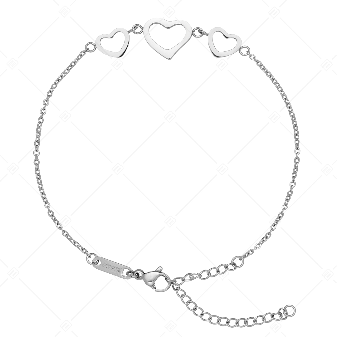 BALCANO - Cuore / Stainless Steel Cable Chain Anklet, High Polished (751500BC97)