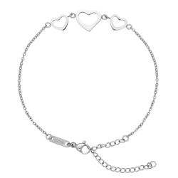 BALCANO - Cuore / Stainless Steel Cable Chain Anklet, High Polished