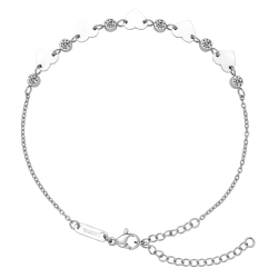 BALCANO - Innamorato / Stainless Steel Cable Chain Anklet with Zirconia Gemstones, High Polished