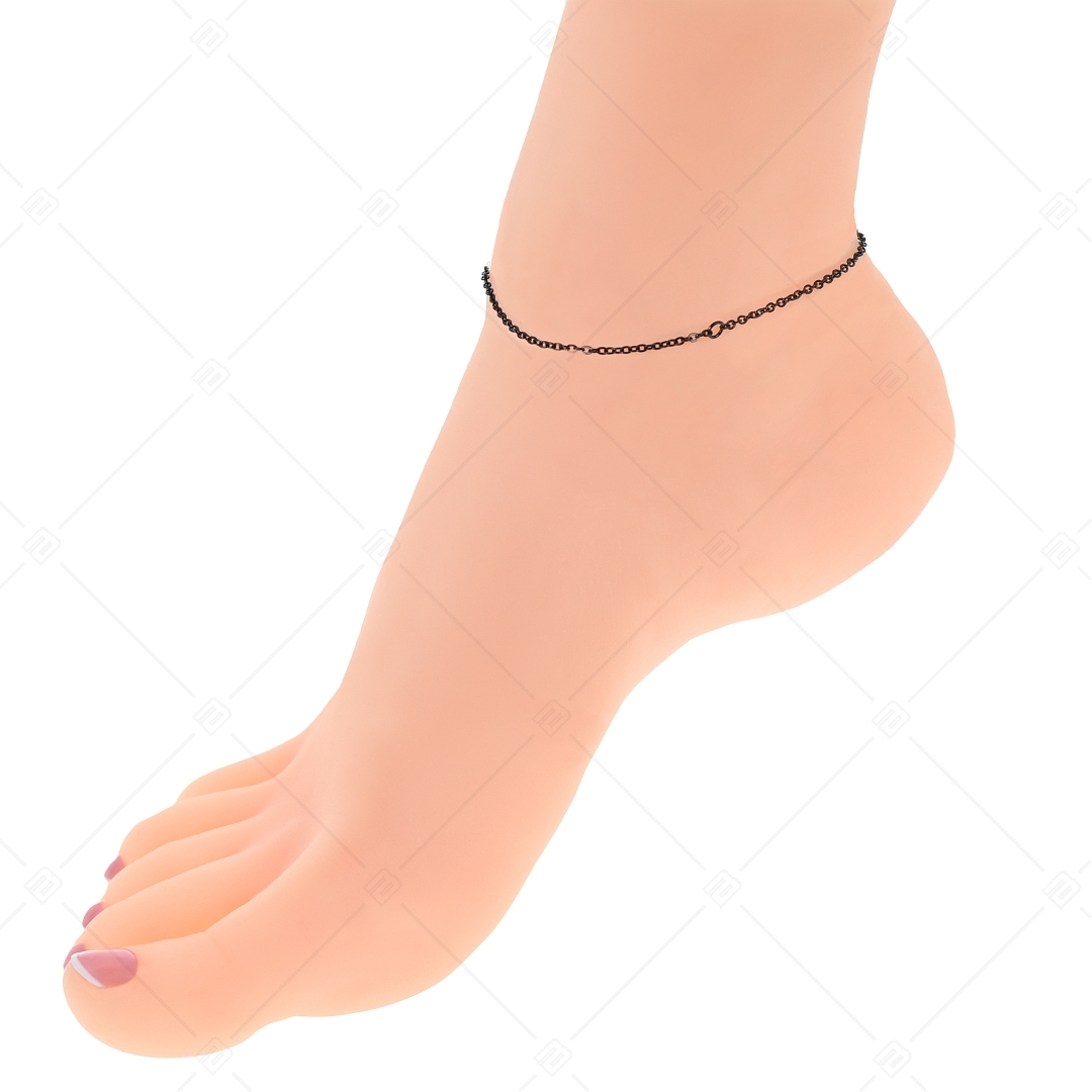 BALCANO - Variable / Edelstahl Anker Fußkette für verschiedene Charme, schwarz PVD Beschichtung (751503BC11)