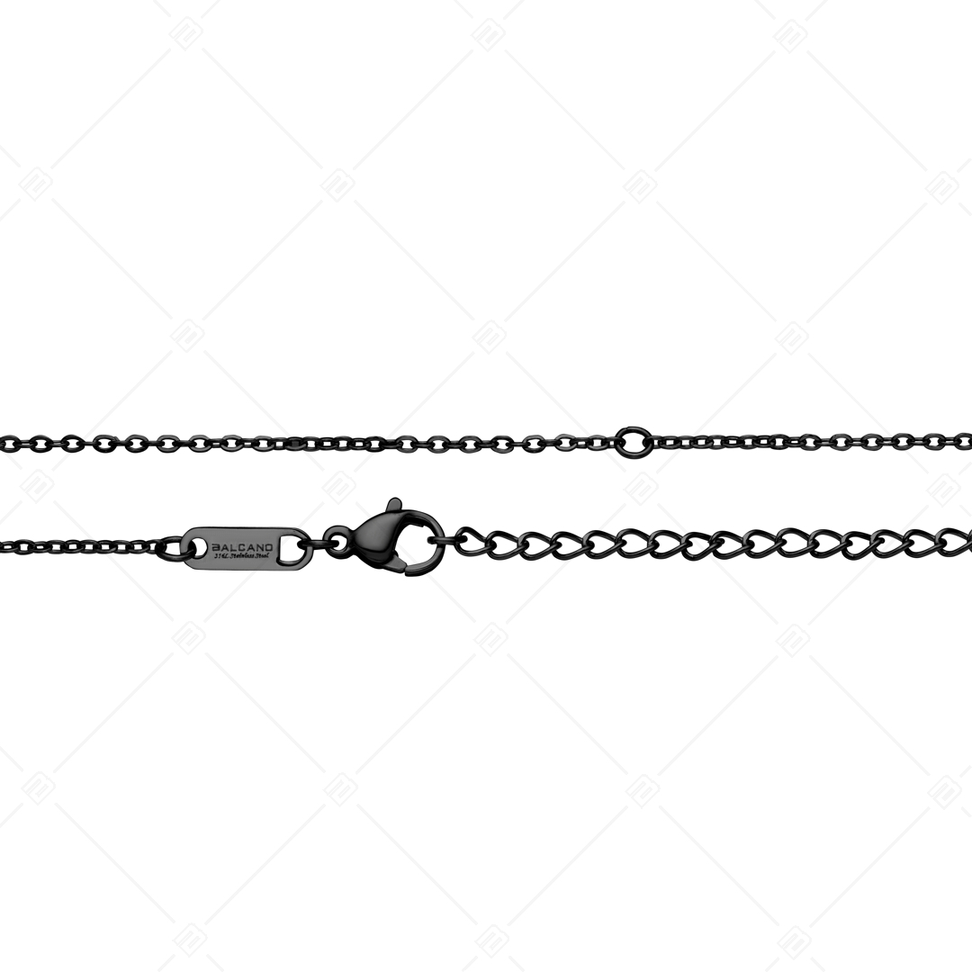 BALCANO - Variable / Edelstahl Anker Fußkette für verschiedene Charme, schwarz PVD Beschichtung (751503BC11)