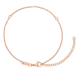 BALCANO - Variable / Stainless Steel Cable Chain Anklet for Different Charms, 18K Rose Gold Plated