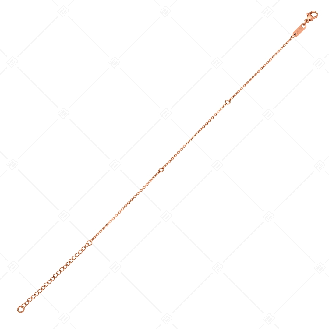 BALCANO - Variable / Bracelet de cheville d'ancre en acier inoxydable pour différents charmes, plaqué or rose 18K (751503BC96)