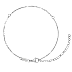 BALCANO - Variable / Stainless Steel Cable Chain Anklet for Different Charms, High Polished