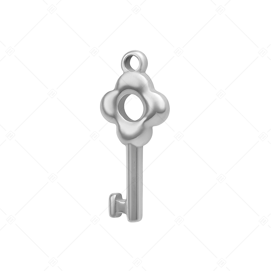 BALCANO - Edelstahl Schlüssel Charme mit Blumen, hochglanzpoliert (851013CH97)