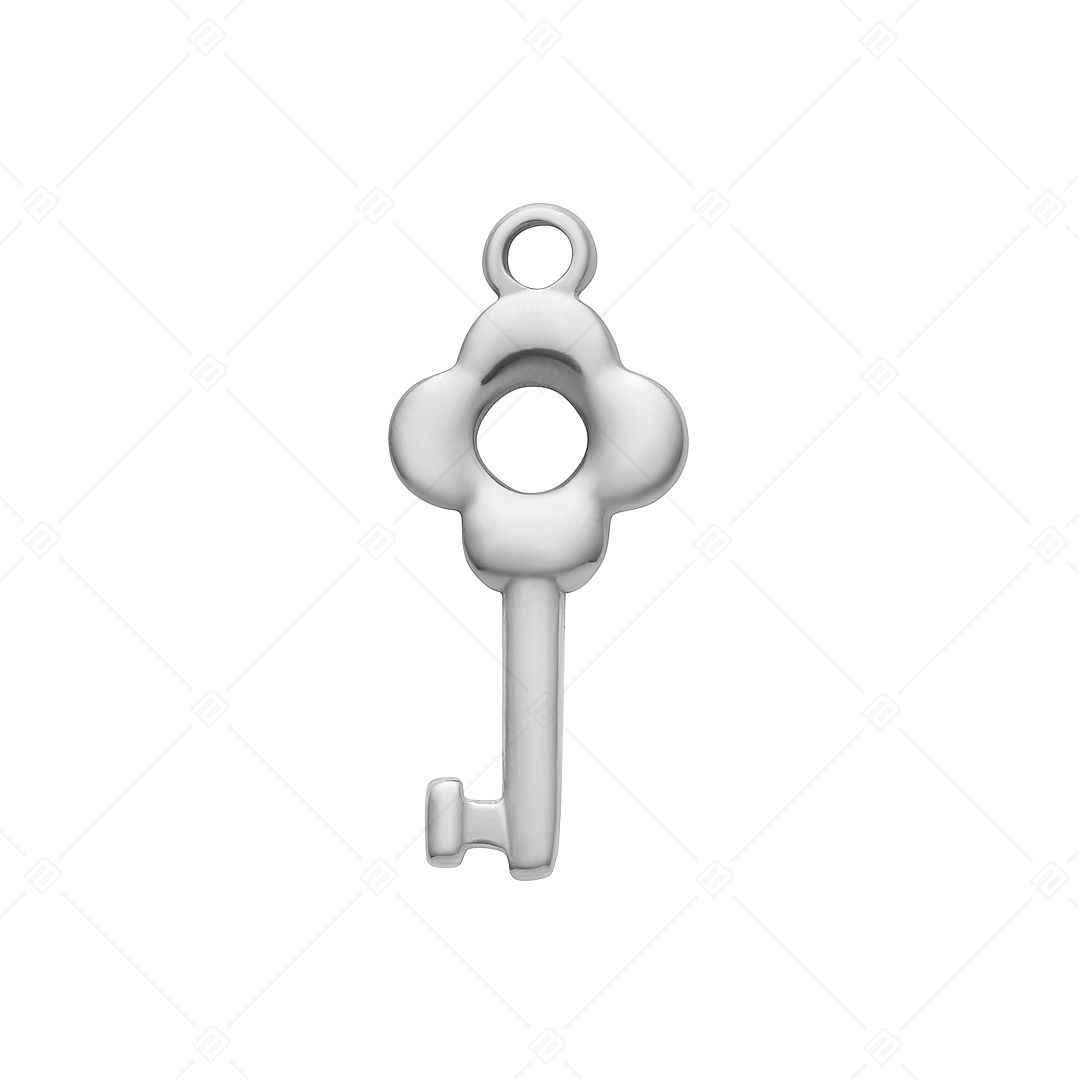 BALCANO - Edelstahl Schlüssel Charme mit Blumen, hochglanzpoliert (851013CH97)