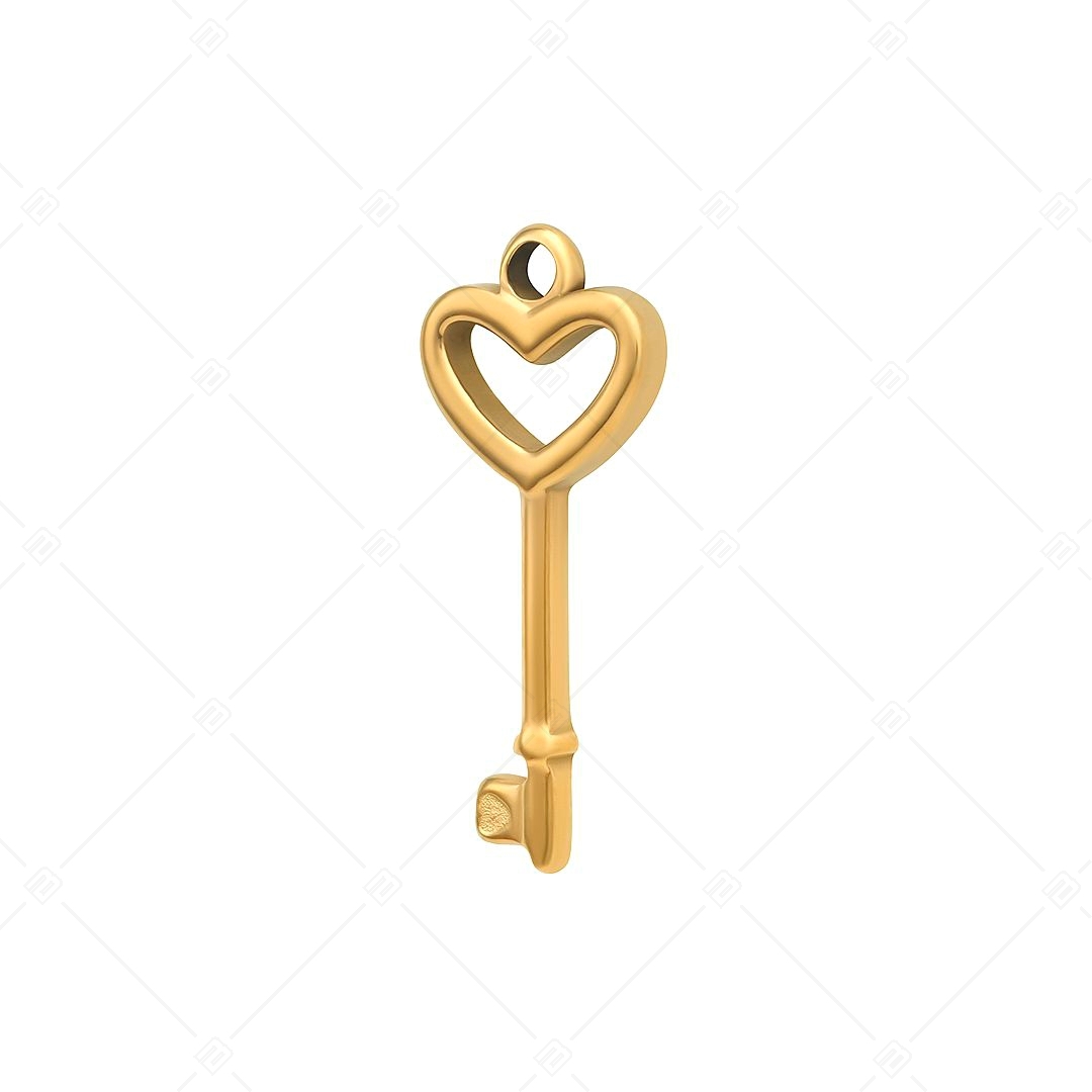BALCANO - Stainless Steel Key Shaped Charm, 18K Gold Plated (851014CH88)