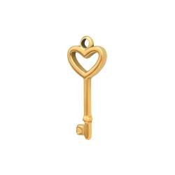 BALCANO - Stainless Steel Key Shaped Charm, 18K Gold Plated