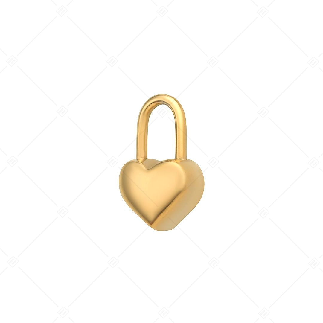 BALCANO - Edelstahl Herzförmiger Vorhängeschloss Charme, 18K vergoldet (851015CH88)