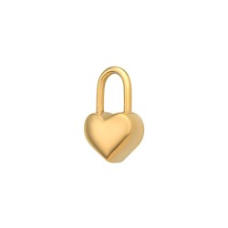 BALCANO - Charm cadenas en forme de cœur, plaqué or 18 K