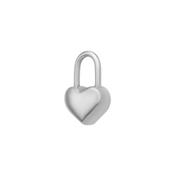 BALCANO - Charm cadenas en forme de cœur, en acier inoxydable avec polissage à haute brillance