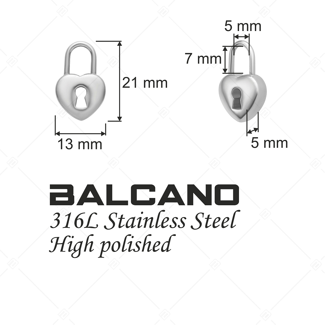 BALCANO - Stainless Steel Padlock Charm, High Polished (851017CH97)