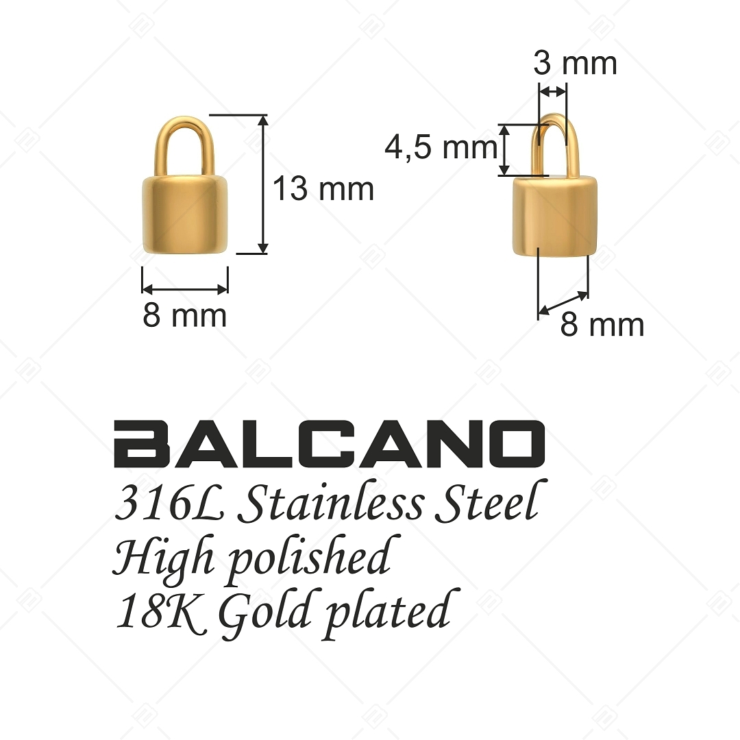 BALCANO - Stainless Steel Padlock Charm,18K Gold Plated (851018CH88)