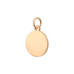 BALCANO - Stainless Steel Round Charm, 18K Rose Gold Plated