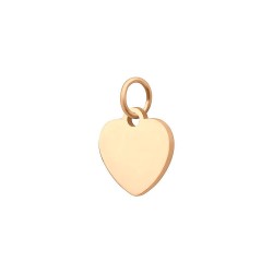 BALCANO - Stainless Steel Heart Shaped Charm, 18K Rose Gold Plated