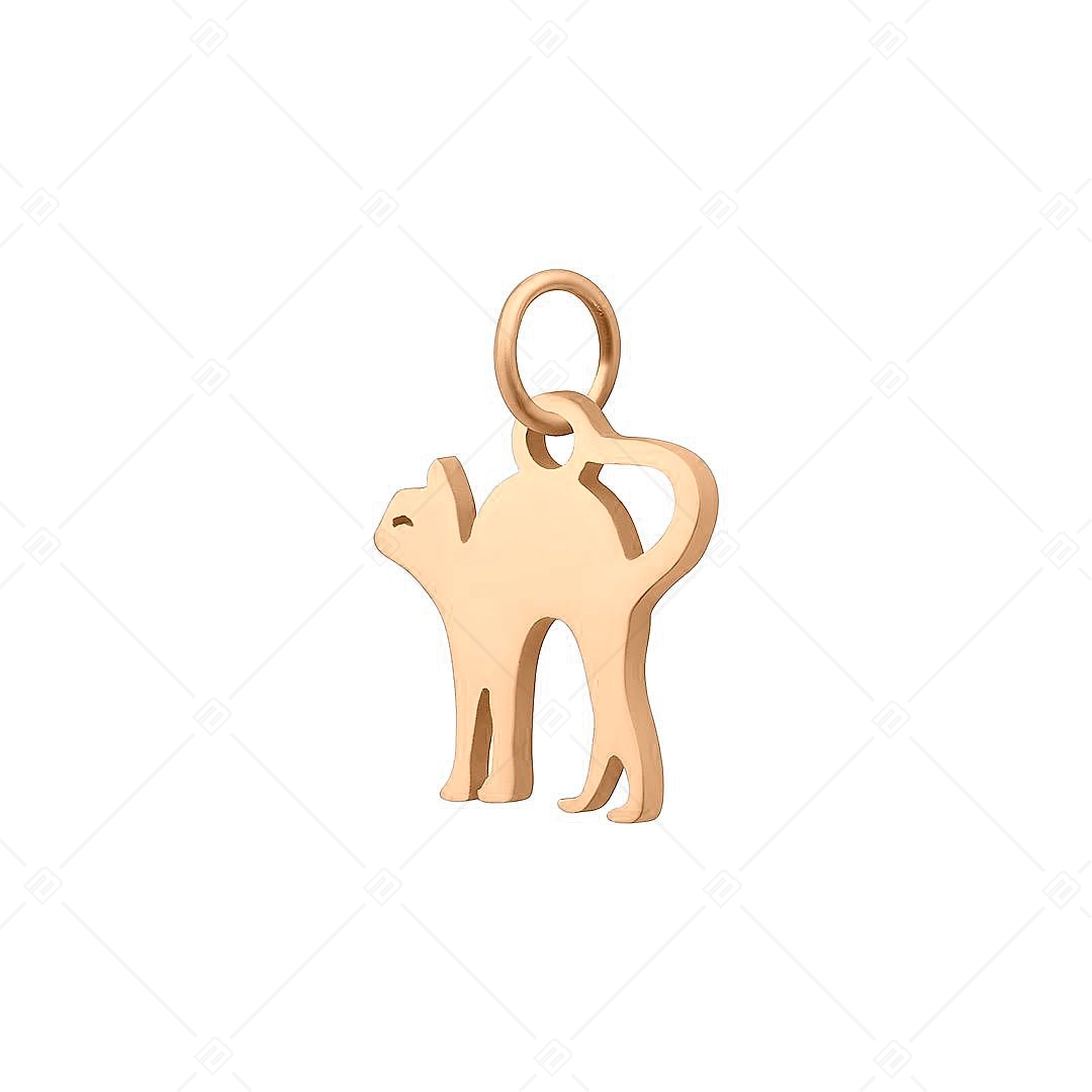 BALCANO - Stainless Steel Cat Shaped Charm, 18K Rose Gold Plated (851034CH96)