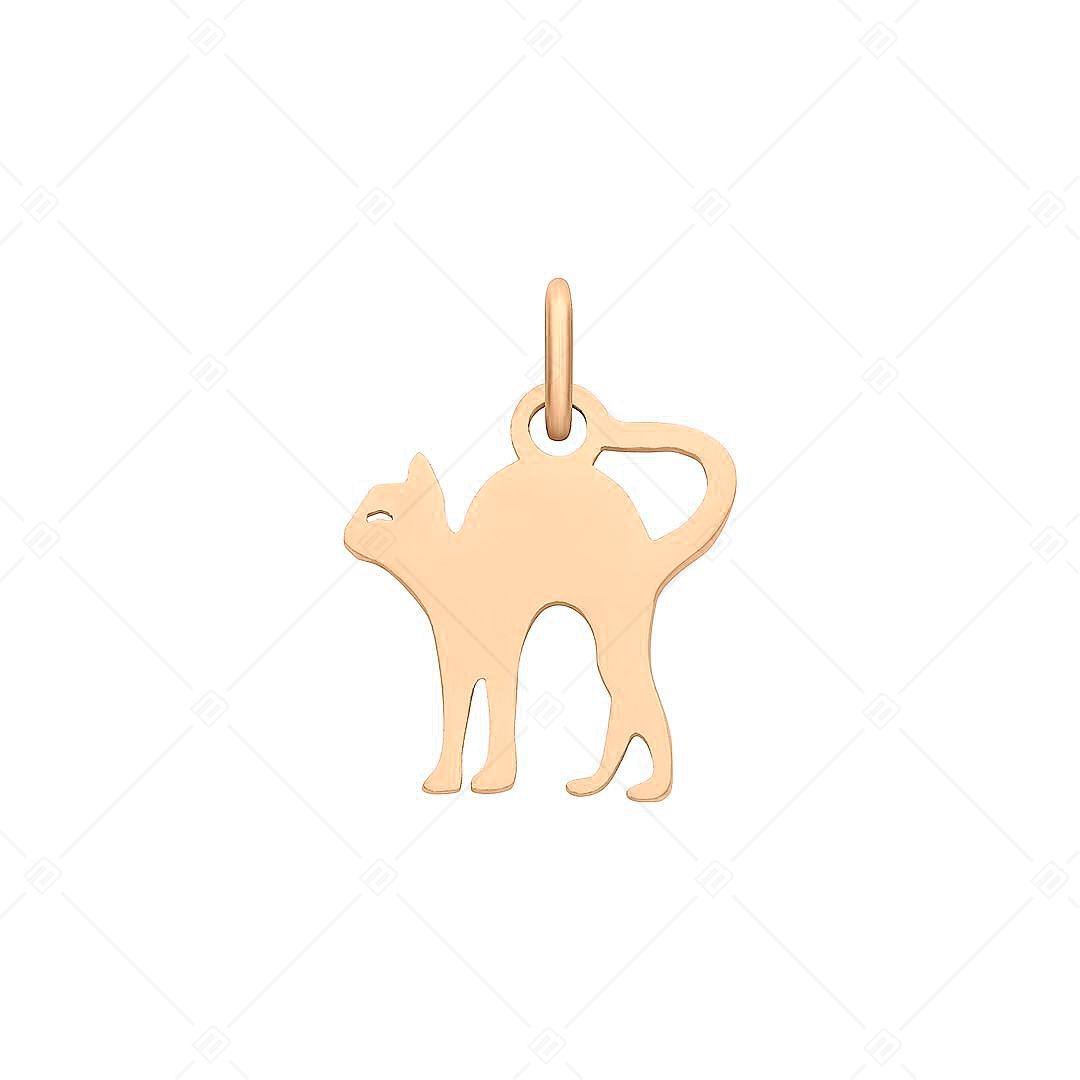 BALCANO - Stainless Steel Cat Shaped Charm, 18K Rose Gold Plated (851034CH96)