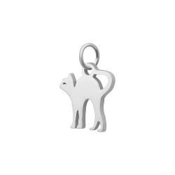 BALCANO - Stainless Steel Cat Shaped Charm, High Polished