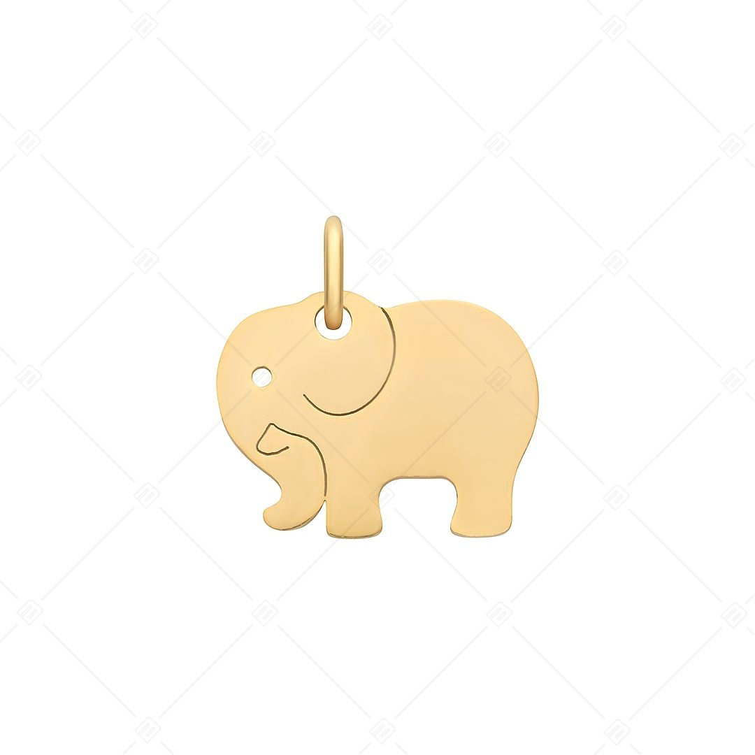 BALCANO - Charm en forme d'éléphant, en acier inoxydable plaqué or 18K (851035CH88)