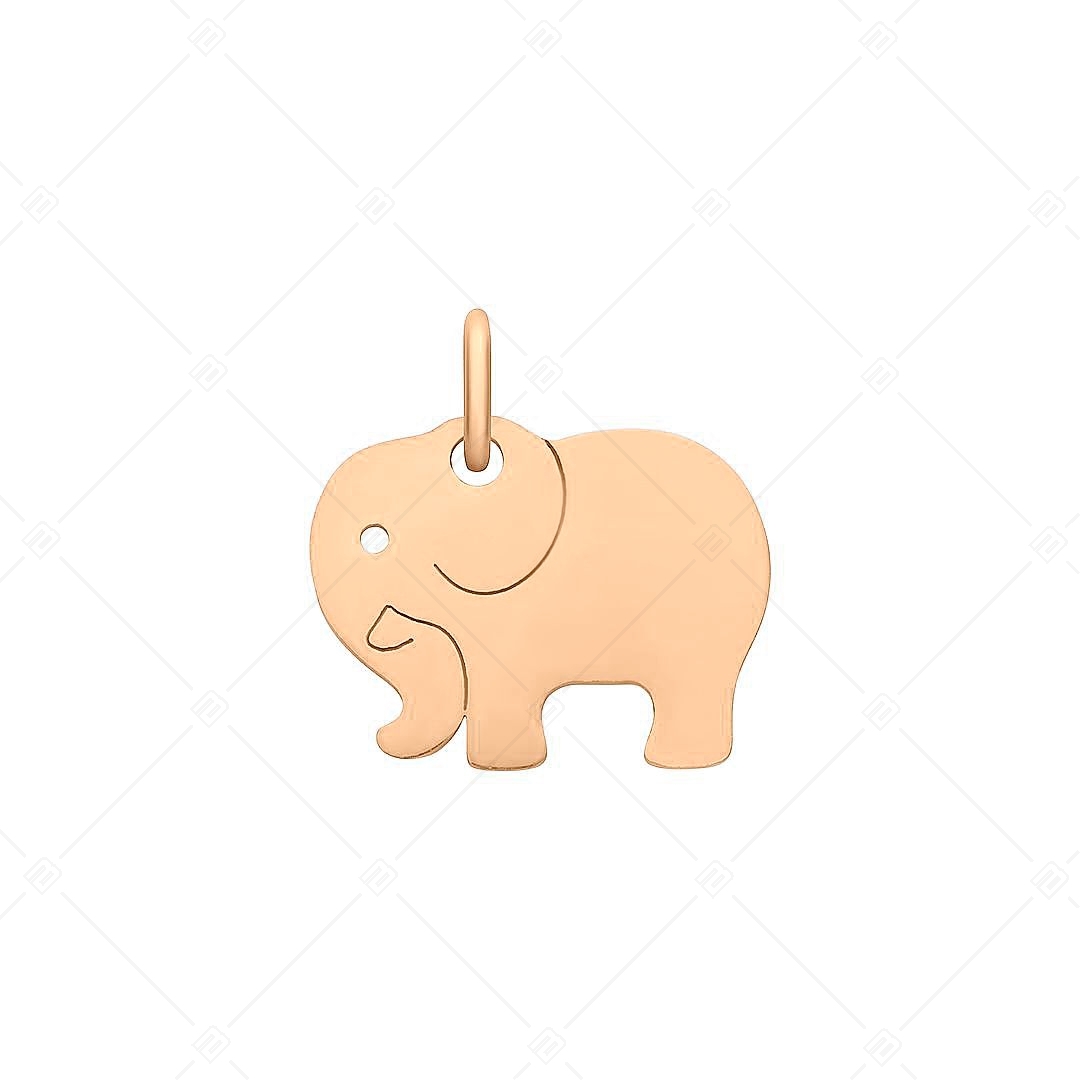 BALCANO - Stainless Steel Elephant Shaped Charm, 18K Rose Gold Plated (851035CH96)