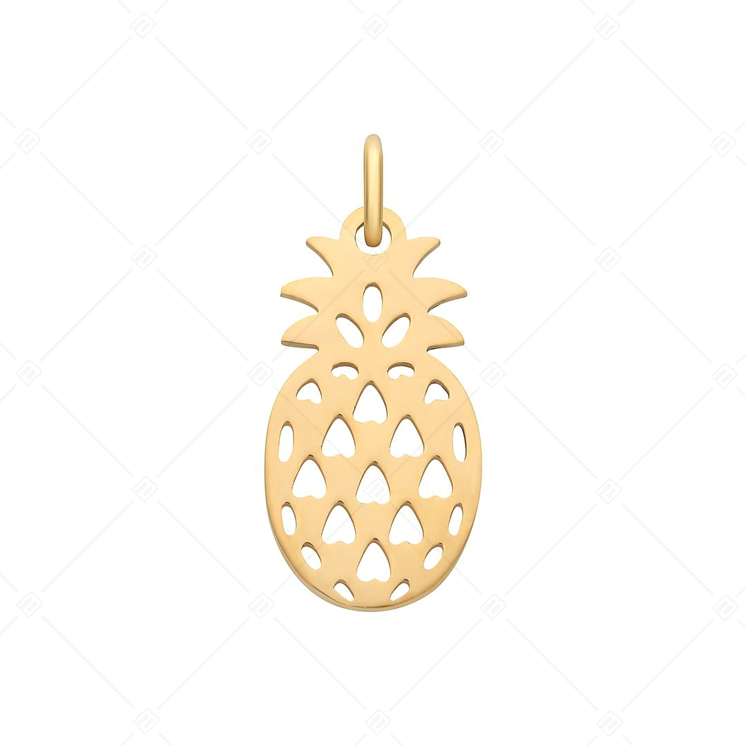 BALCANO - Charm en forme d'ananas, en acier inoxydable plaqué or 18K (851038CH88)