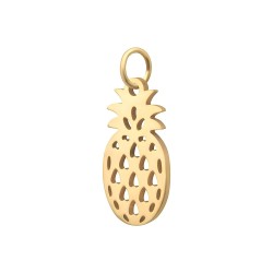BALCANO - Stainless Steel Pineapple Shaped Charm, 18K Gold Plated