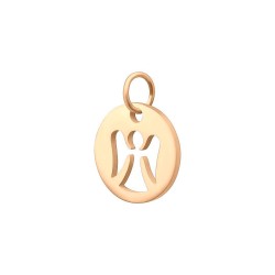 BALCANO - Stainless Steel Angel Shaped Charm, 18K Rose Gold Plated