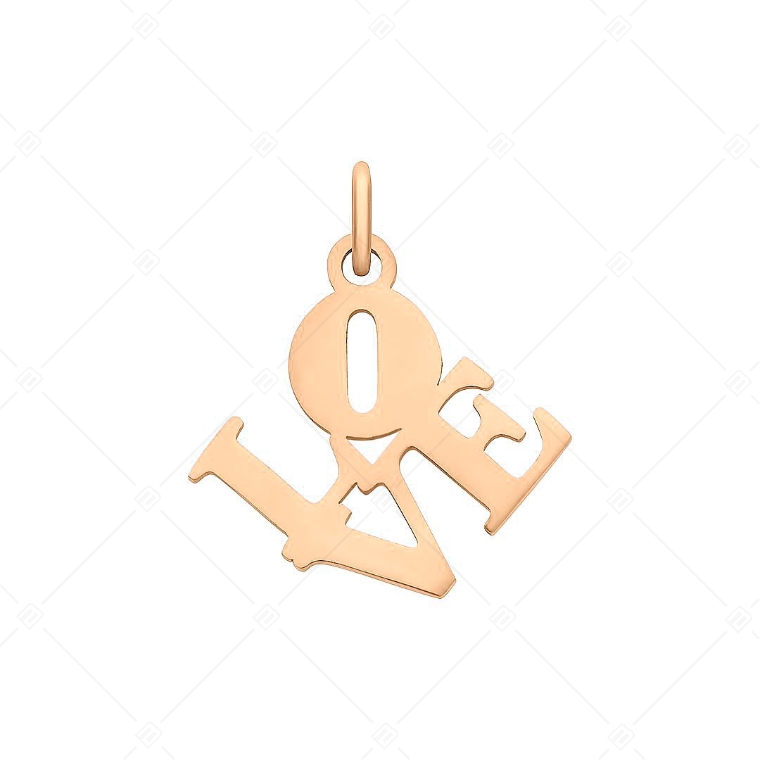 BALCANO - Stainless Steel LOVE Charm, 18K Rose Gold Plated (851040CH96)