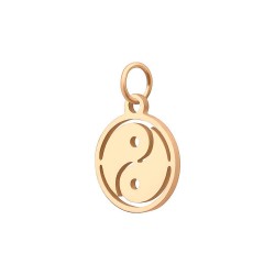 BALCANO - Stainless Steel Yin-Yang Round Charm, 18K Rose Gold Plated