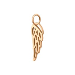 BALCANO - Stainless Steel Angel Wing Shaped Charm, 18K Rose Gold Plated