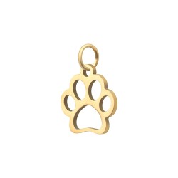 BALCANO - Stainless Steel Paw Shaped Charm, 18K Gold Plated