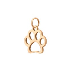 BALCANO - Stainless Steel Paw Shaped Charm, 18K Rose Gold Plated