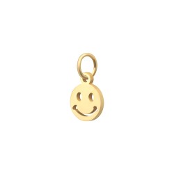 BALCANO -Stainless Steel  Smiley Charm, 18K Gold Plated