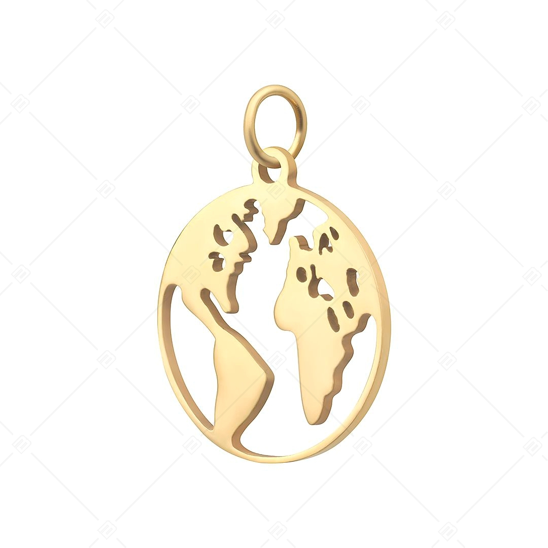BALCANO - Stainless Steel Globe Charm, 18K Gold Plated (851050CH88)
