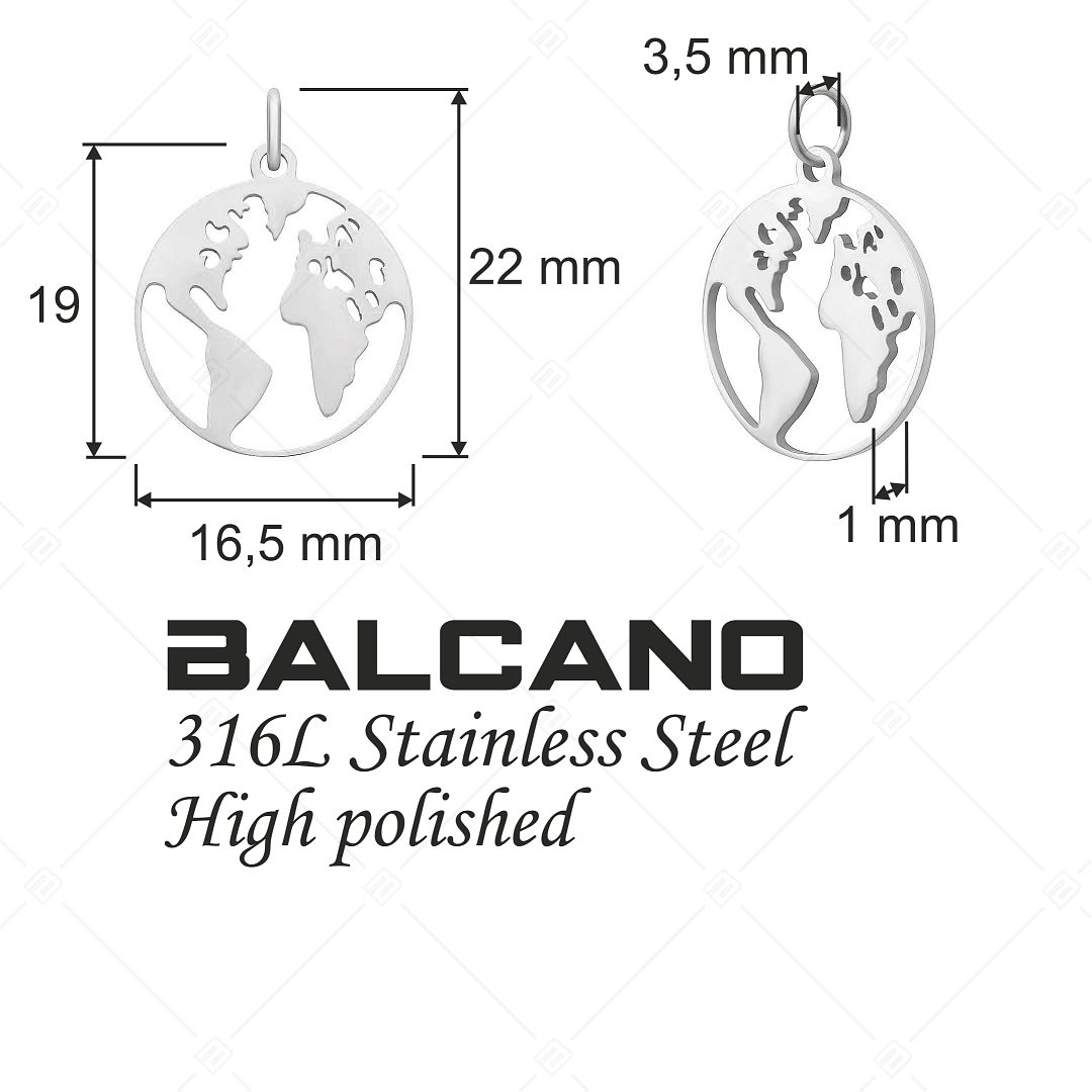 BALCANO - Charm globe, en acier inoxydable avec hautement polie (851050CH97)