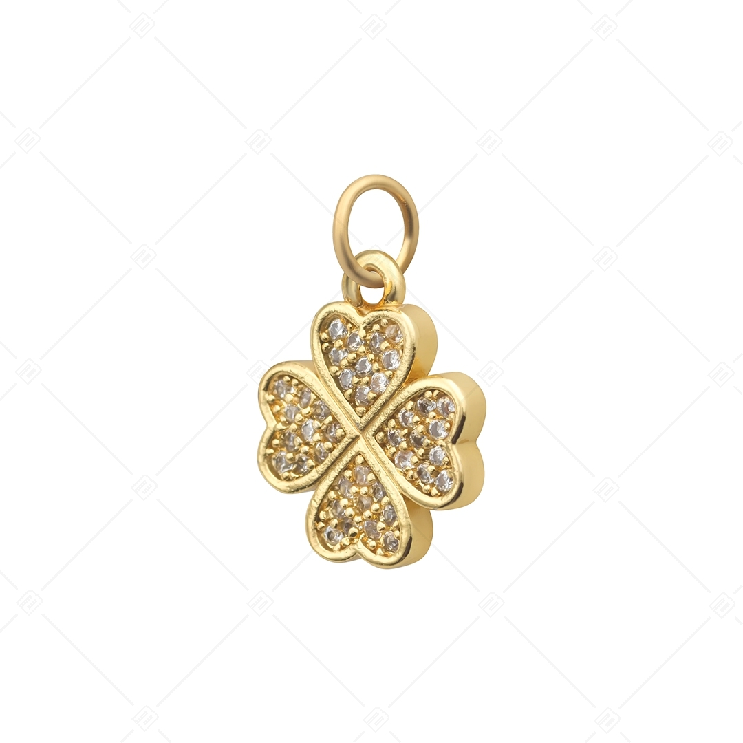 BALCANO - Clover Charm with Crystals, 18K Gold Plated (851051CH88)