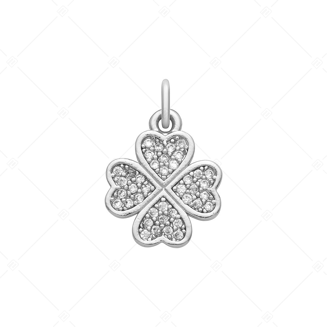 BALCANO - Clover Charm with Round with Crystals, High Polished (851051CH97)