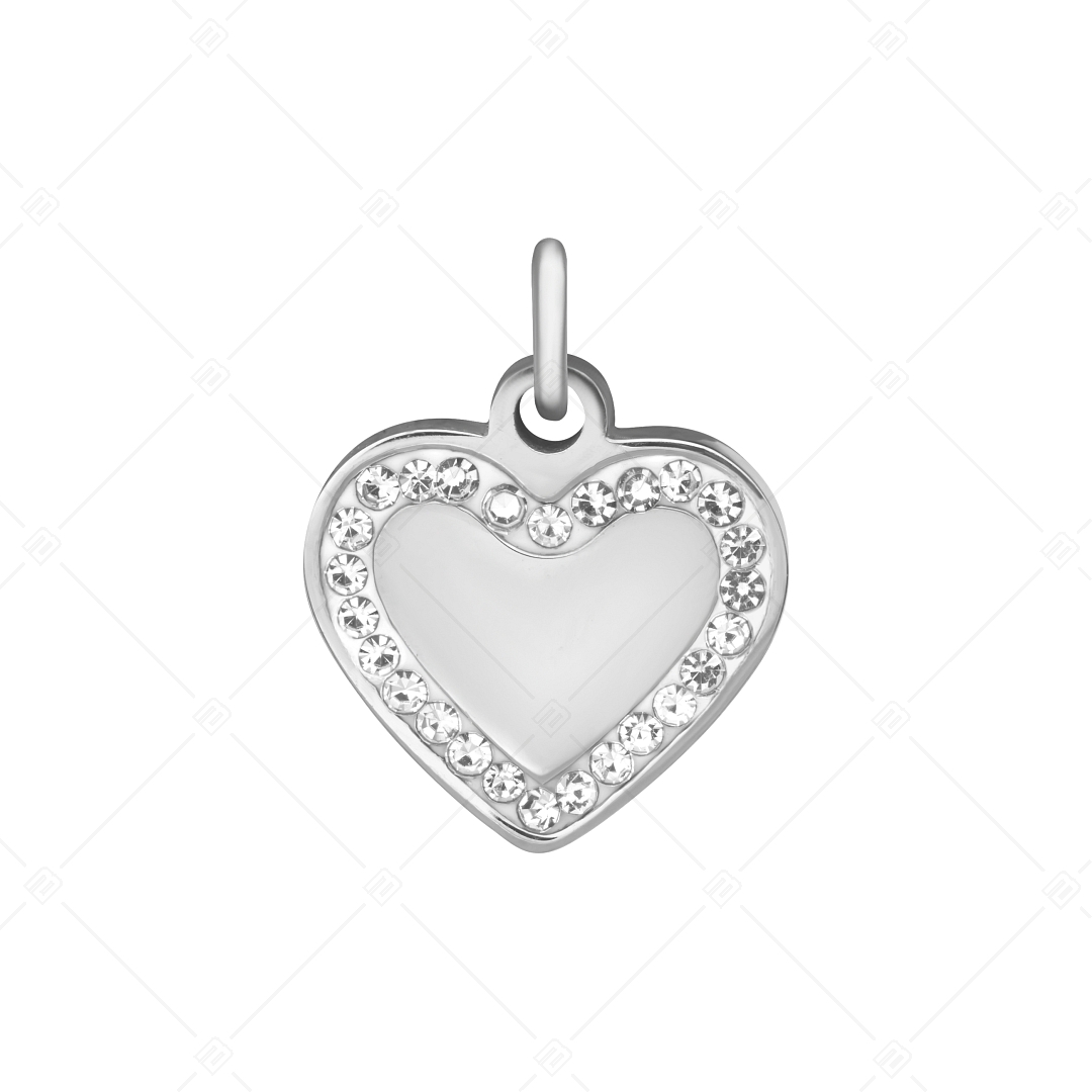 BALCANO - Charm en forme de coeur avec cristaux, en acier inoxydable avec hautement polie (851053CH97)