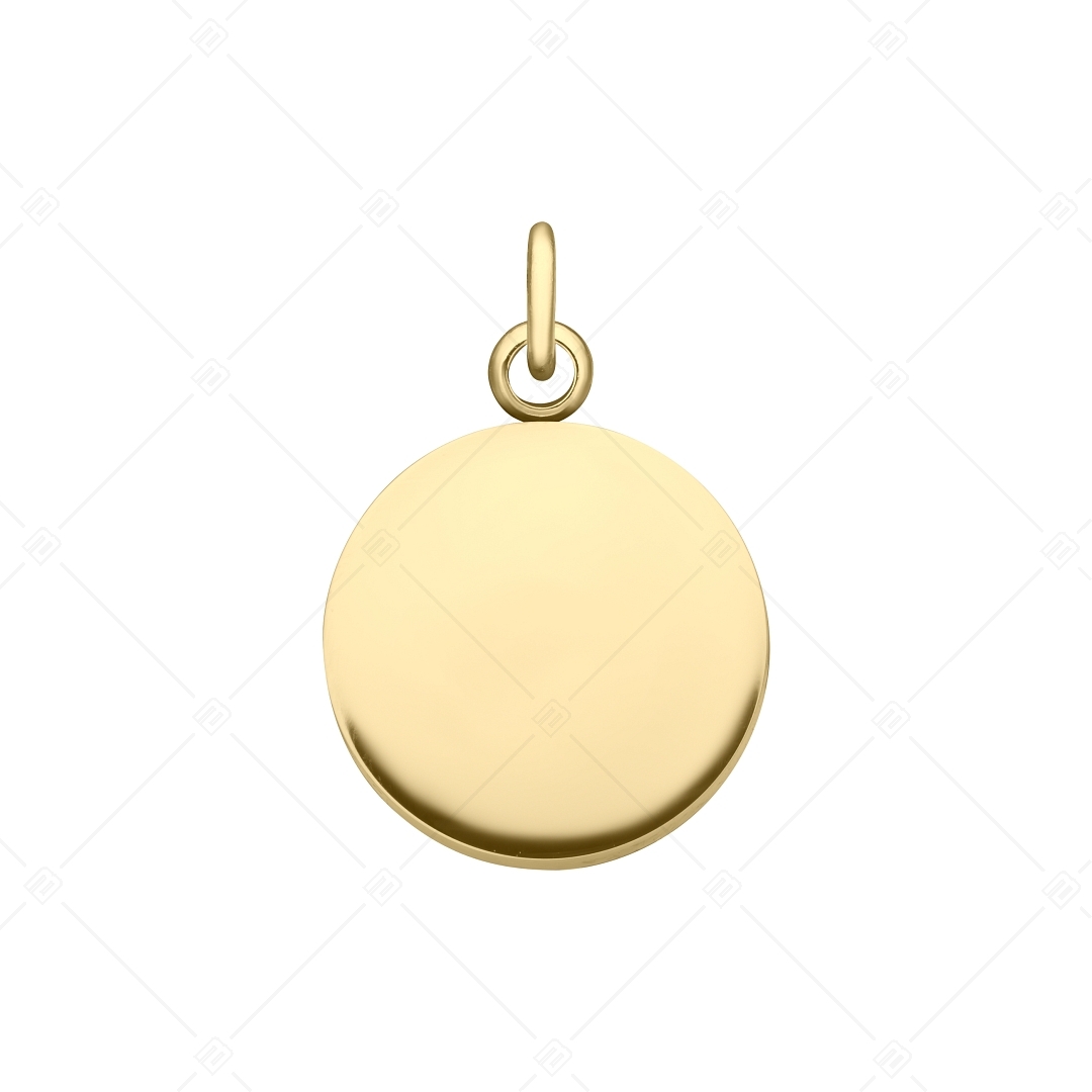 BALCANO - Stainless Steel Round Charm with Crystals, 18K Gold Plated (851054CH88)