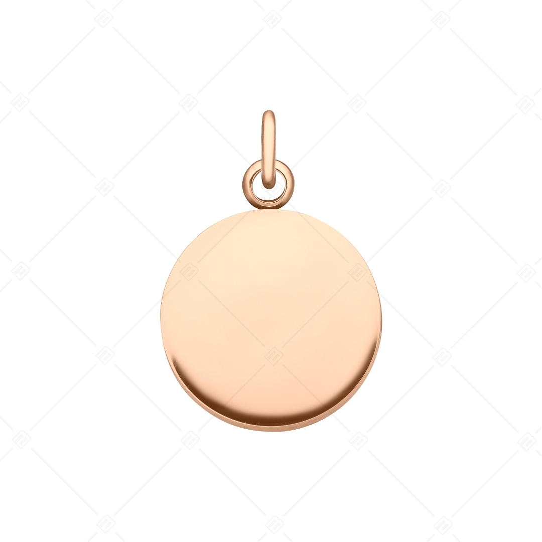 BALCANO - Stainless Steel Round Charm with Crystals, 18K Rose Gold Plated (851054CH96)