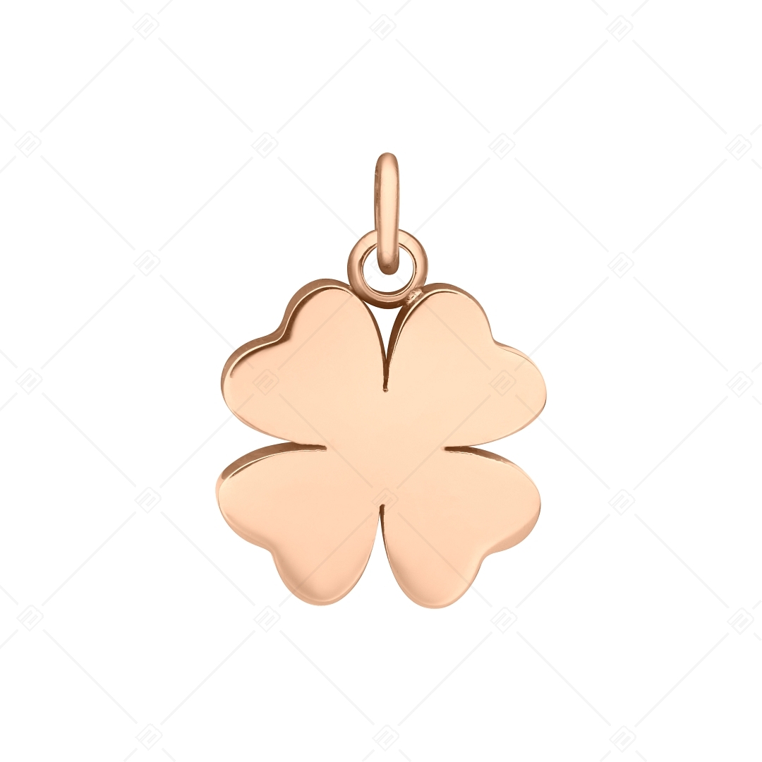 BALCANO - Stainless Steel Clover Charm with Crystals, 18K Rose Gold Plated (851055CH96)