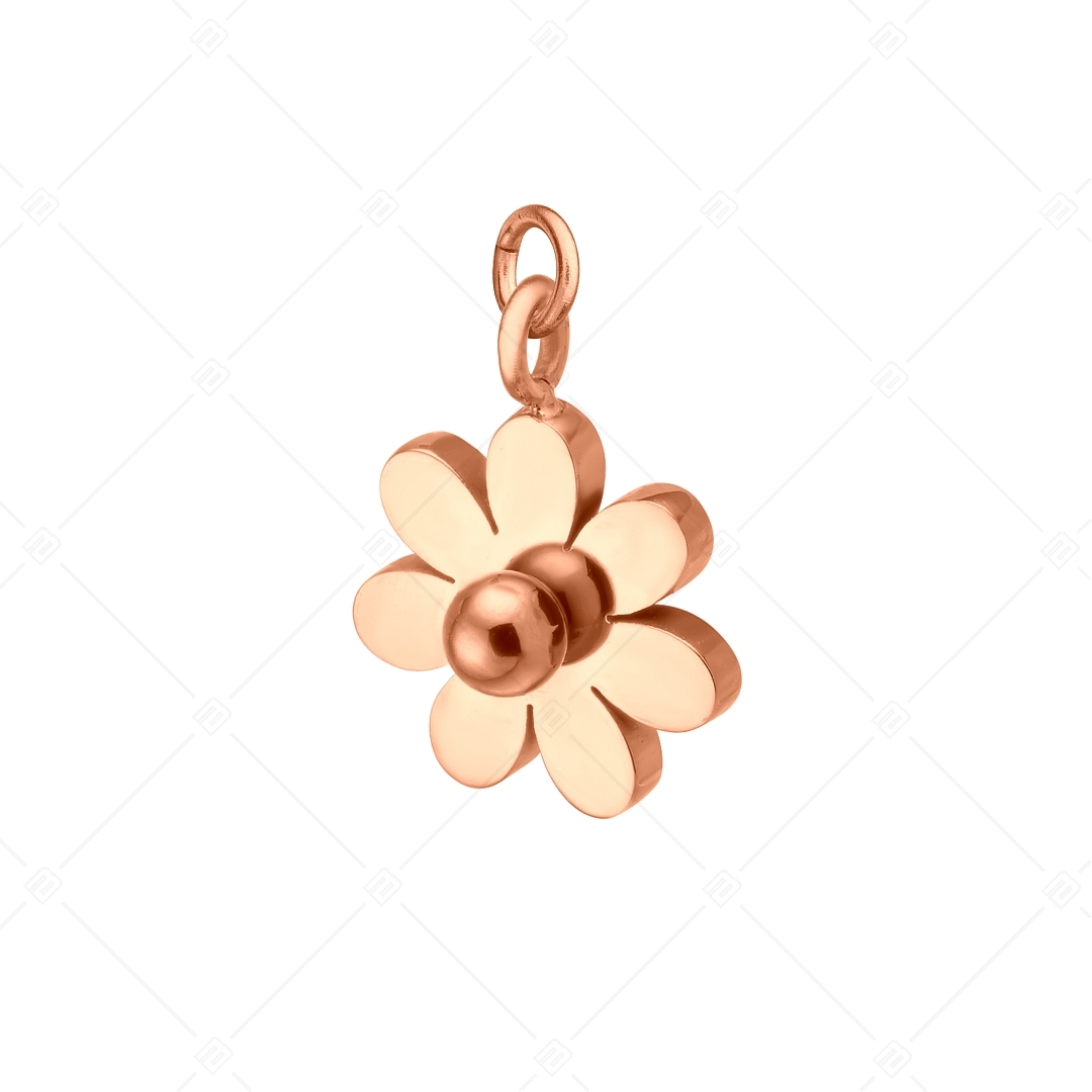 BALCANO - Daisy / Stainless Steel Flower Shaped Charm, 18K Rose Gold Plated (851061BC96)