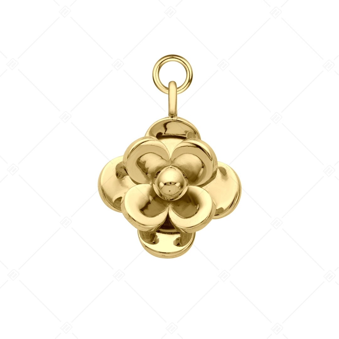 BALCANO - Rose / Stainless steel Flower Charm, 18K Gold Plated (851062BC88)