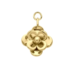 BALCANO - Rose / Stainless steel Flower Charm, 18K Gold Plated
