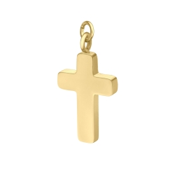 BALCANO - Piccolo Croce / Charm en forme de croix en acier inoxydable, plaquée or 18K