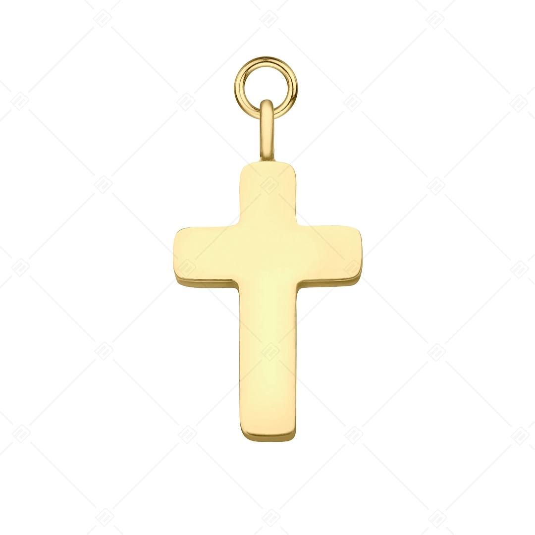 BALCANO - Piccolo Croce / Charm en forme de croix en acier inoxydable, plaqué or 18K (851064BC88)