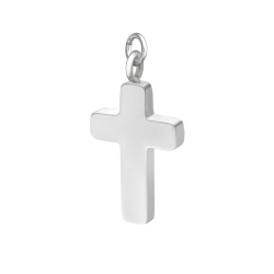BALCANO - Piccolo Croce / Kreuzförmige Edelstahl Charm mit Spiegelglanzpolierung