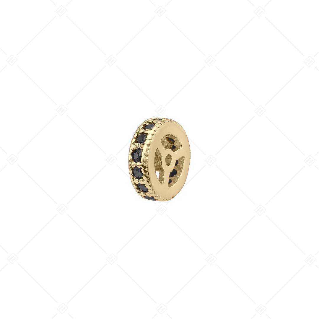 Round Spacer Charm With Cubic Zirconia Gemstones (852001CS88)