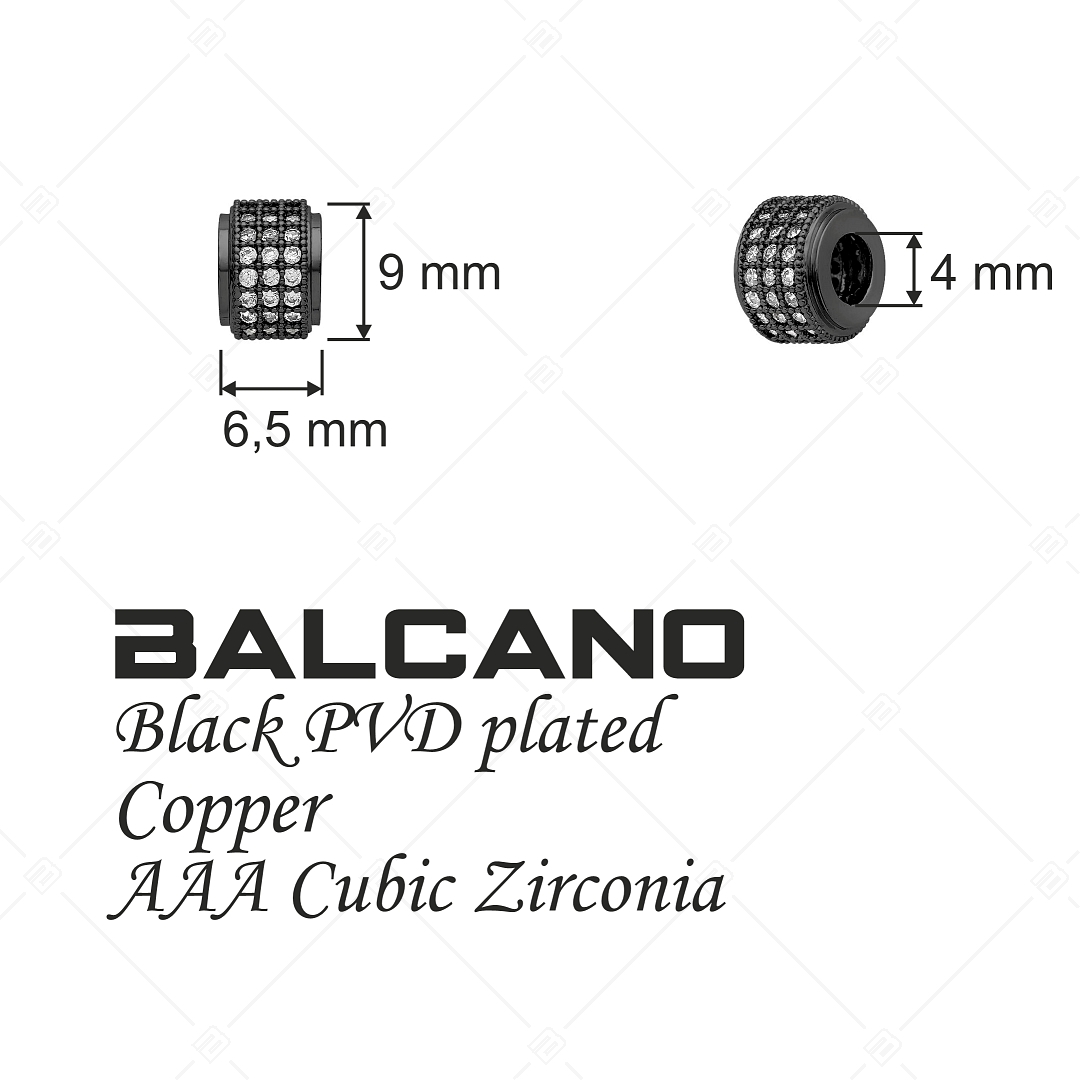 Thick Round Spacer Charm With Zirconia Gemstones (852003CS11)