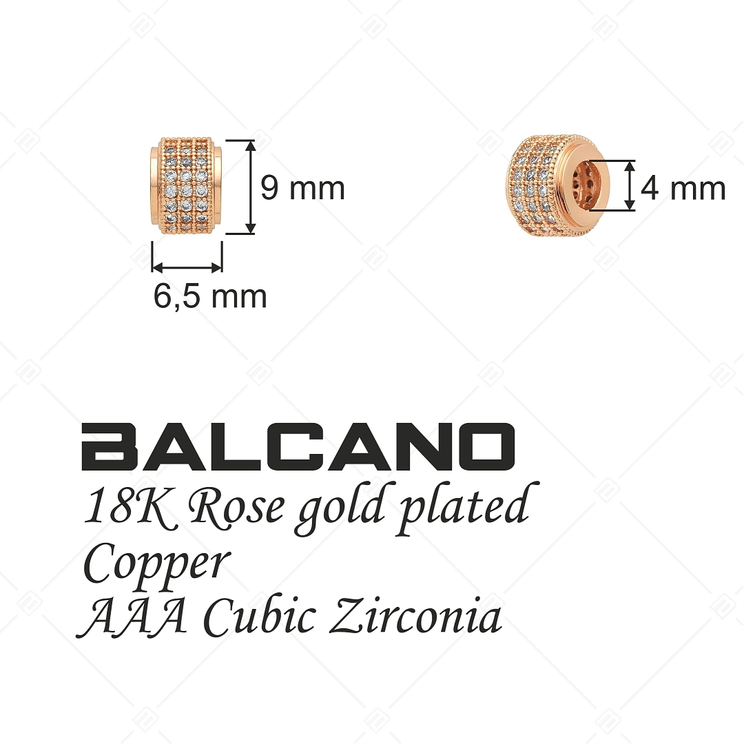Thick Round Spacer Charm With Zirconia Gemstones (852003CS96)